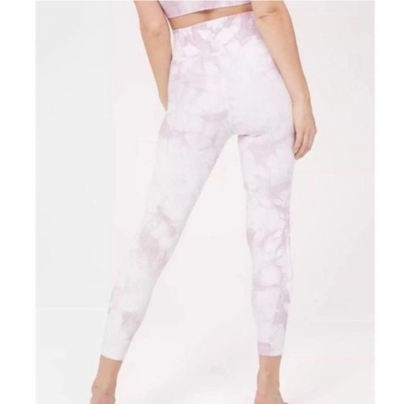 Aerie Offline Tie Dye Marble Print Seamless Leggings Tights Purple White Small - Picture 2 of 7